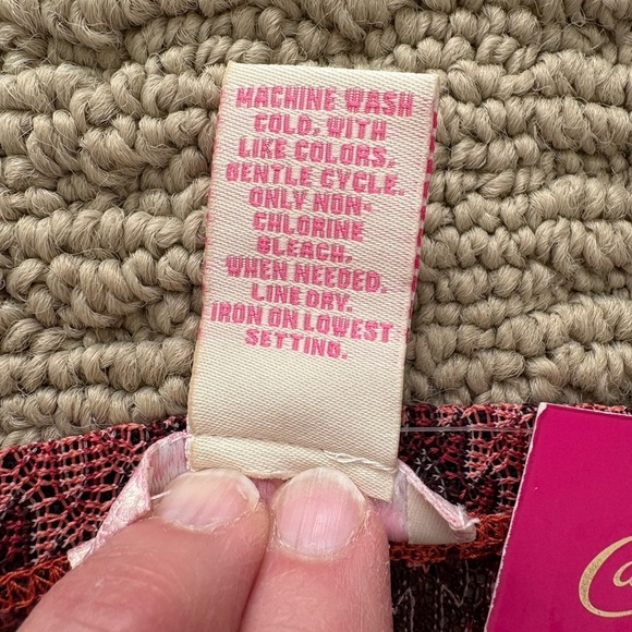 NWT Candie's Camisole Top Large Babydoll Corset Orange Burgundy Chevron - Picture 5 of 9